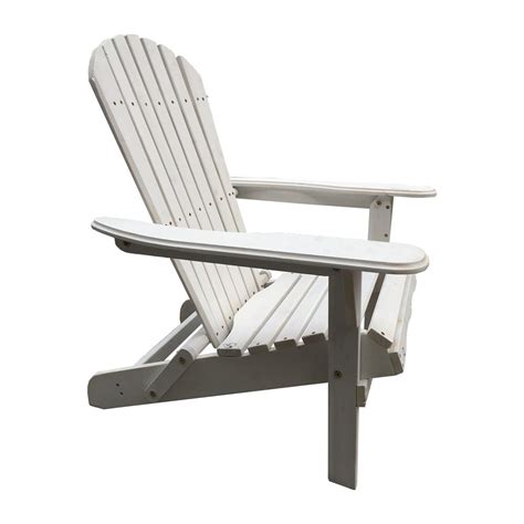 Patio chairs are an essential addition to your patio furniture lineup. S'DENTE Villaret White Folding Wood Adirondack Chair ...
