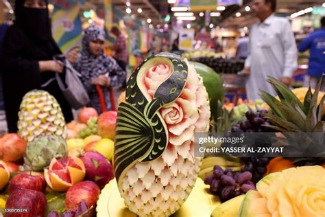 Carved Fruits Adorn A Store In Kuwait City On July 5 2023 News Photo