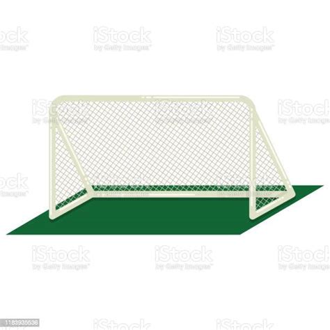 Soccer Goal Post With Net Vector Illustration Isolated On White