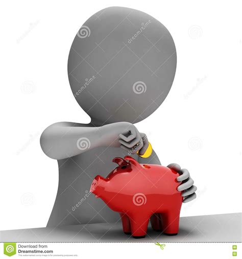 Money Piggybank Indicates Finance Saves And Wealth 3d Rendering Stock