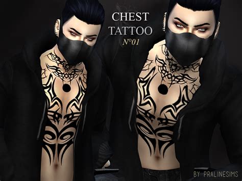 Chest Tattoo N01 By Pralinesims