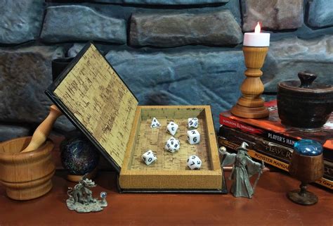 Hollow Book Dice Box Set With 1 Set Of 7 Dice A Notebook And Etsy