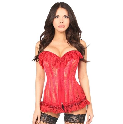 lavish red sheer lace corset daisy corsets rebelsmarket