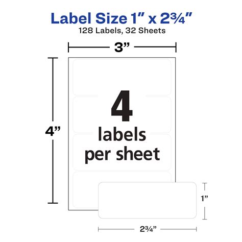 Avery Multiuse Permanent Labels 1 X 2 34 Rectangle Labels White
