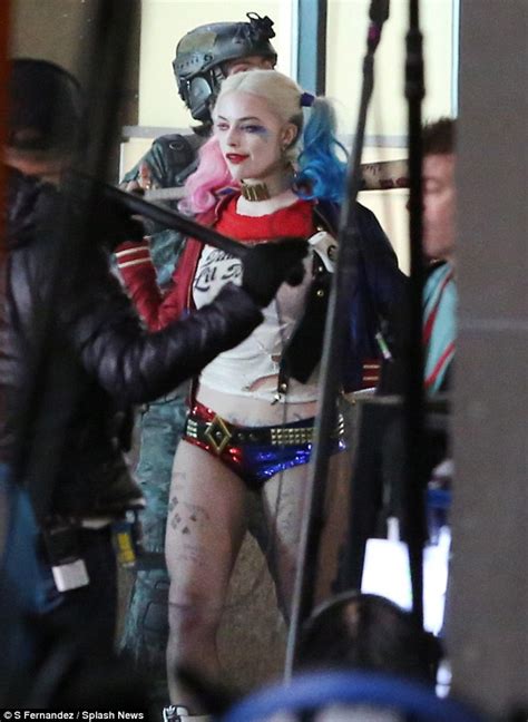 Margot Robbie Transforms Into Harley Quinn On Suicide Squad Set Daily