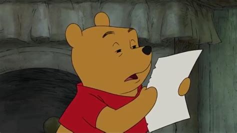 Winnie The Pooh Squinting At Paper Meme Template And Creator