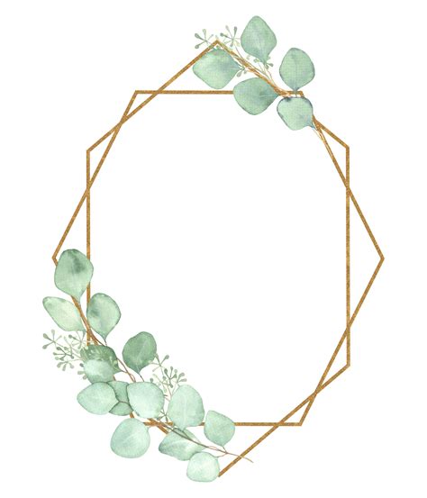Gold Gold Wedding Frame Watercolor Greenery Frame Frame Clipart Wreath