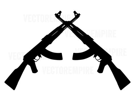 Ak 47 Svg Gun Vector Ak47 Crossed Rifle Svg Gun Cricut Files Rifle Clip