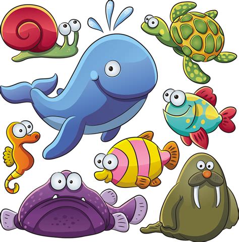 Cartoon Marine Animals 3 | Free Vector Graphic Download