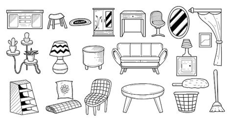 Premium Vector Furniture Doodle Set