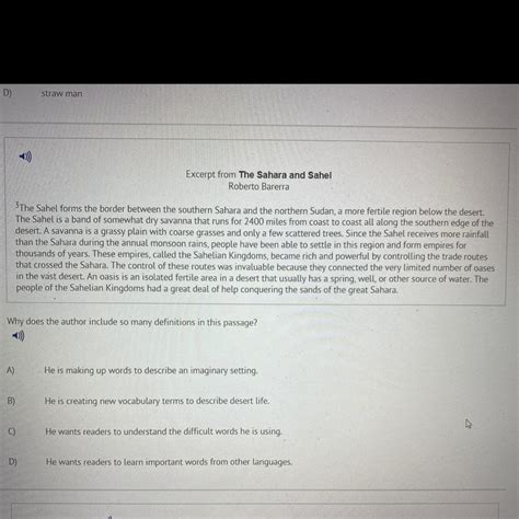 The details about families leaving for a better life inform readers about the status how do the historical details in this passage support the authors' claim? Why does the author include so many definitions in this passage? A)He is making up words to ...