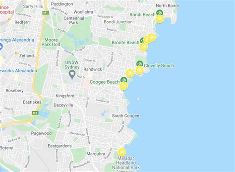 Eastern Suburbs Beaches Sydney Map The World On My Necklace