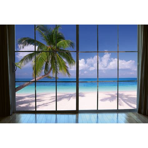 Ms 5 0203 Beach Window View Wall Mural By Dimex