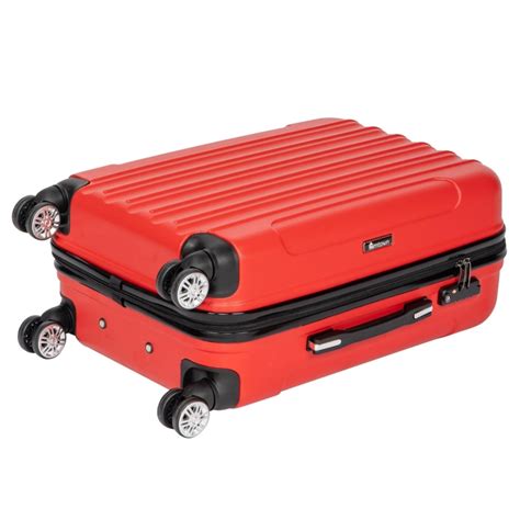 Zimtown 3 Piece Nested Spinner Suitcase Luggage Set With Tsa Lock Red