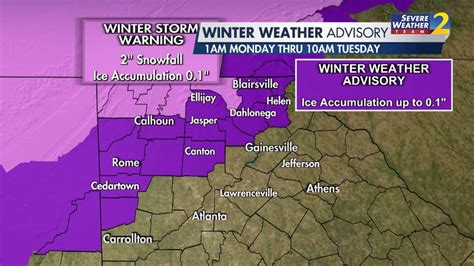 Winter Storm Warning Winter Weather Advisory Issued For Several North