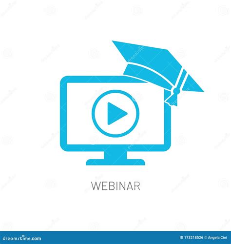 Webinar Online Video Tutorial Study Icon Isolated Stock Vector
