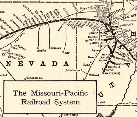 1918 Antique Missouri Pacific Railroad Map Vintage Railway Map 5757