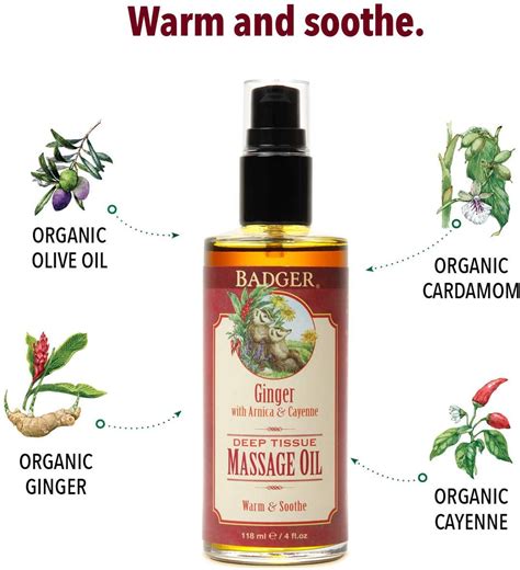 Ginger Deep Tissue Organic Massage Oil Badger