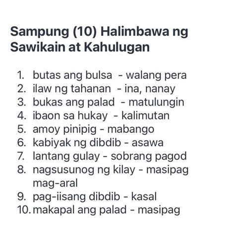 Mga Halimbawa Ng Salawikain At Kahulugan Filipino Ara