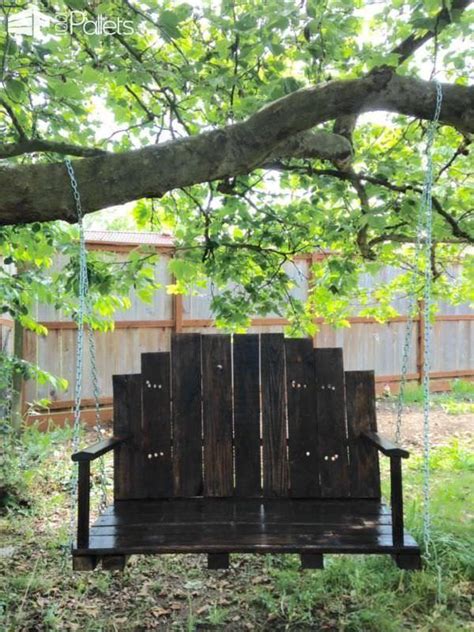 Easy Diy Tutorial Build And Install One Pallet Swing Bench 1001