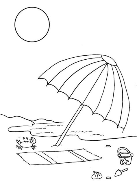Draw a blanket and umbrella. A Kids Drawing of Beach Umbrella Coloring Page: A Kids ...