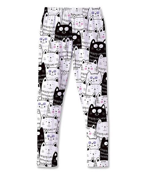 Sunshine Swing White And Black Cat Leggings Girls Cat Leggings White