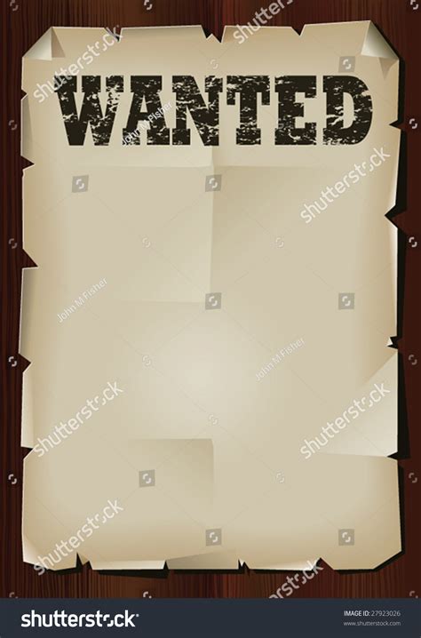 Wild West Wanted Poster Vector Format Stock Vector Royalty Free 27923026