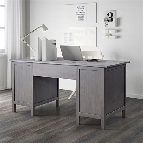 Hemnes Desk Gray Dark Gray Stained 61x25 58 Ikea
