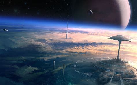 Science Fiction Digital Art Space Futuristic Planet Atmosphere Wallpapers Hd Desktop And