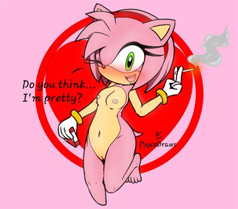 Rule 34 Amy Rose Breasts Cigarette Cigarette Pack Dialogue Female Fetish Furry Hedgehog