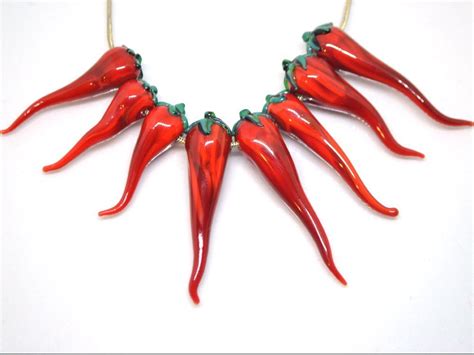 Cactus app has been discontinued. Red chili peppers Glass chili beads Horizontal | Etsy ...