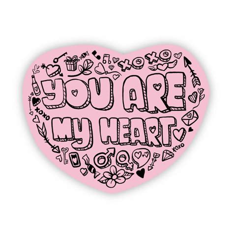 You Are My Heart Pink Love Sticker Big Moods