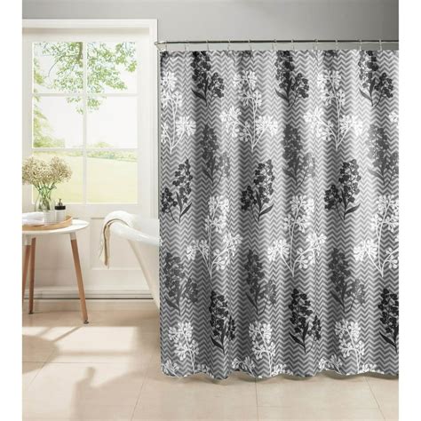 Whimsy Leaves Diamond Weave Textured Shower Curtain With Metal Roller