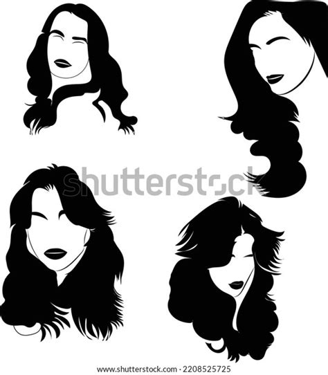 Woman Hairstyle Silhouettes Vector Artwork This Stock Vector Royalty