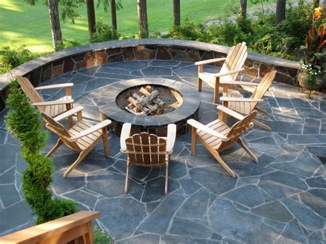 40 Best Flagstone Patio Ideas With Fire Pit Hardscape Designs