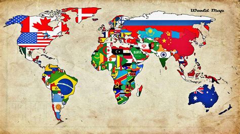 Map World Countries Flag Wallpapers Hd Desktop And