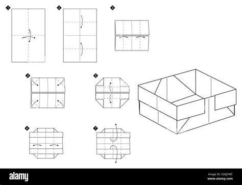 Cómo Hacer La Caja De Origami Paso A Paso En Blanco Y Negro