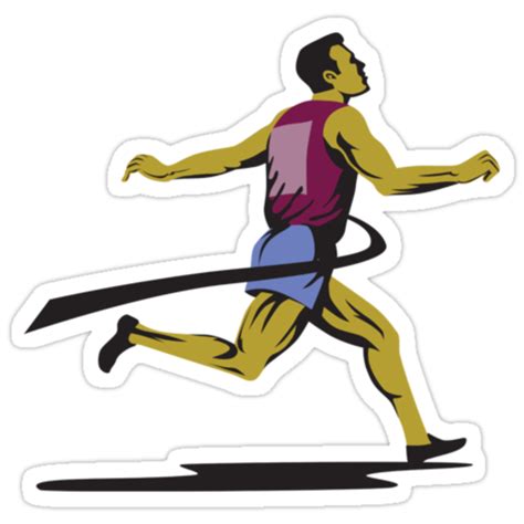 Marathon Runner Athlete Running Finish Line Stickers By Patrimonio