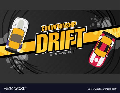 Top View Of A Drifting Cars Drift Banner For Web Vector Image