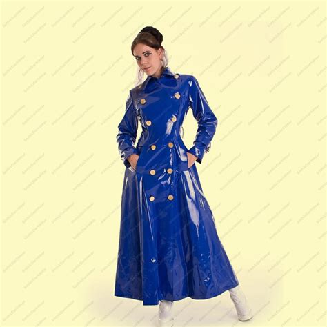 Women Pvc Vinyl Long Coat Red Blue Pvc Raincoat Pvc Trench Coats Ladies Emo Fashion Coat Etsy Uk