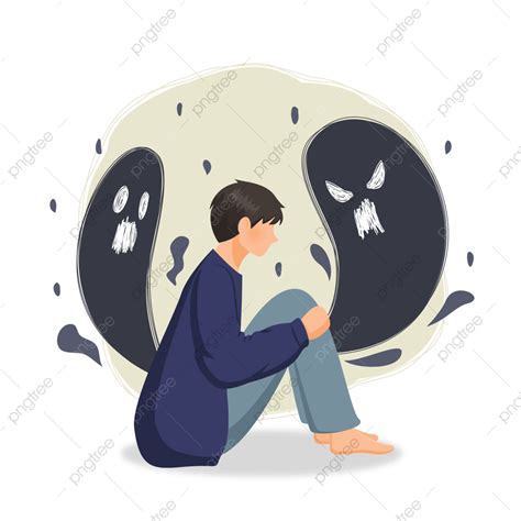 Homem De Depressão Sentado No Chão Png Depressão Depressivo