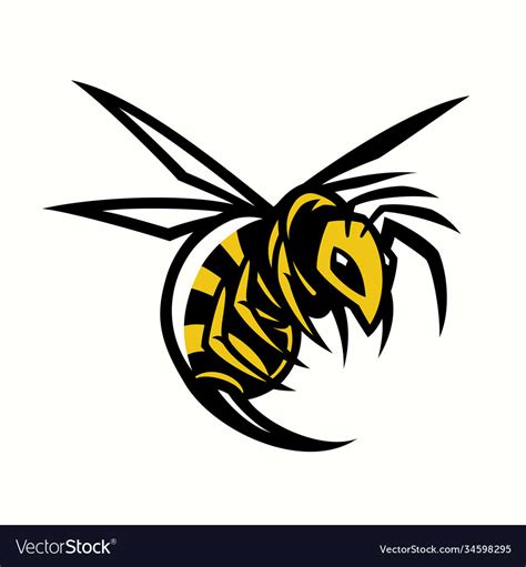 Bee Hornet Wasp Mascot Royalty Free Vector Image