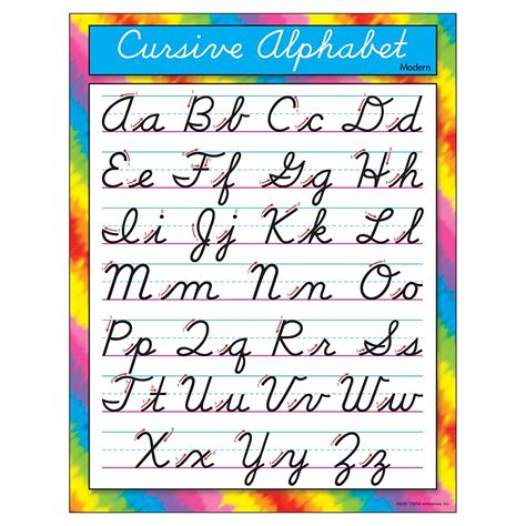 Cursive Alphabet Chart For Kids