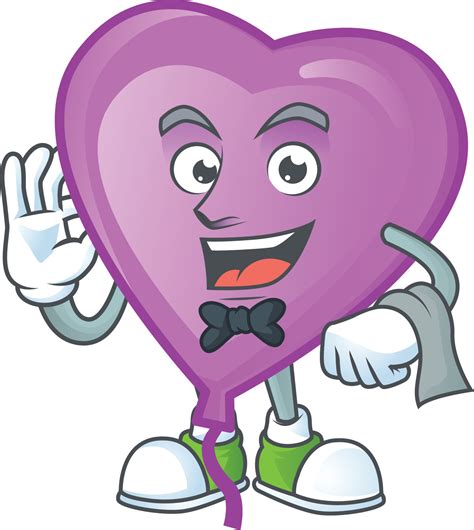 Purple Love Balloon Cartoon Character Style 19950030 Vector Art At Vecteezy