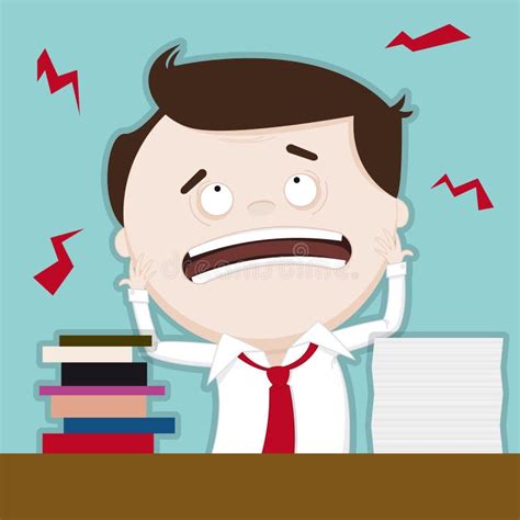 Original Funny Illustration Of An Overworked Businessman Stock Vector