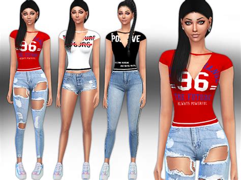 Fashion Trendy Colour Tops By Saliwa At Tsr Sims 4 Updates