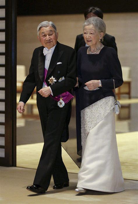 The Emperor Akihito And Empress Michiko Of Japan Looked Dignified In