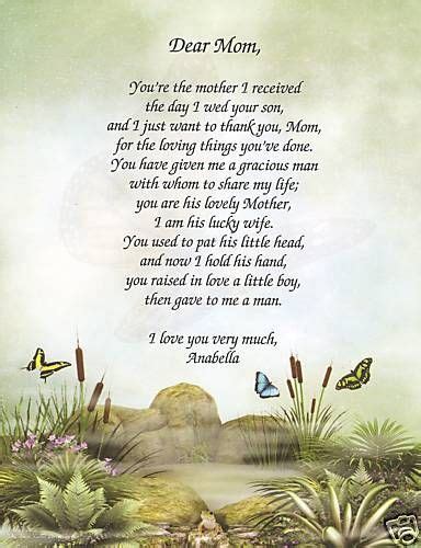personalized mother in law poem print mothers day t loss of mother mother in law mother