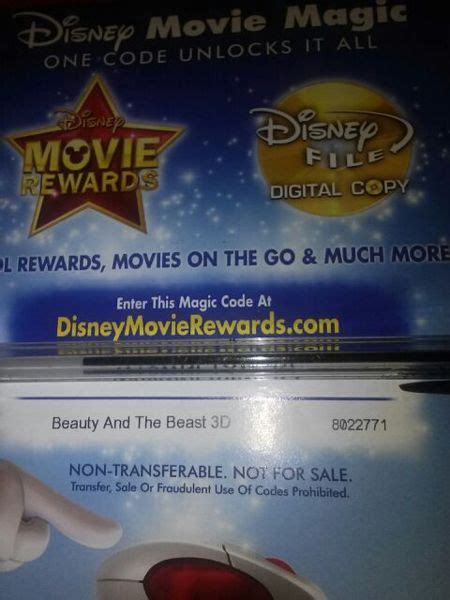Today's top disney movie rewards promo code: Free: Beauty and the Beast 3d disney movie reward code ...