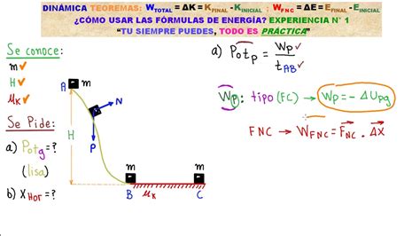 CONSERVACIÓN DE LA ENERGÍA INTERESANTE EJERCICIO de un BLOQUE BAJANDO